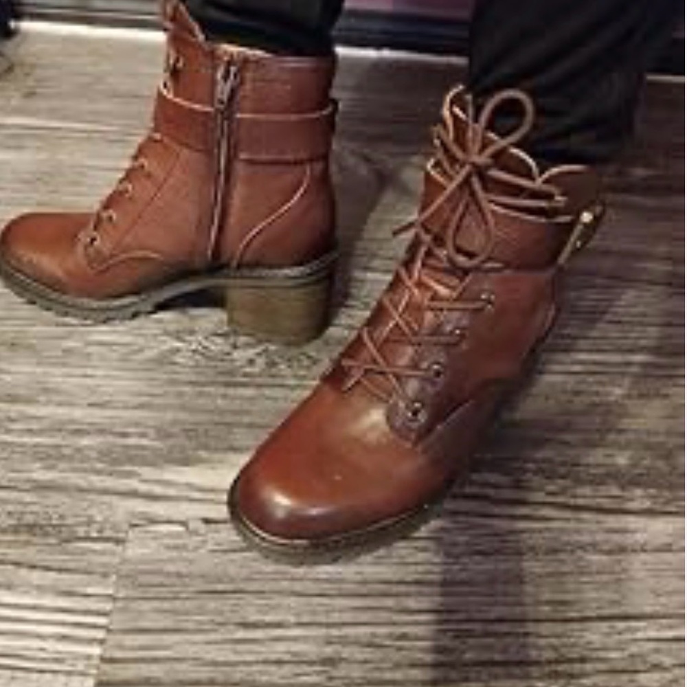 Zodiac Brown Leather Ankle Boots Size 10 - Picture 12 of 12